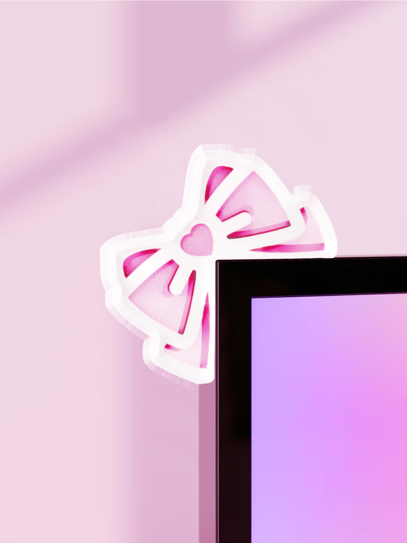 Gaming Accessories Pc Setup - Kawaii القوس رصد ديكور الوردي الاكريليك