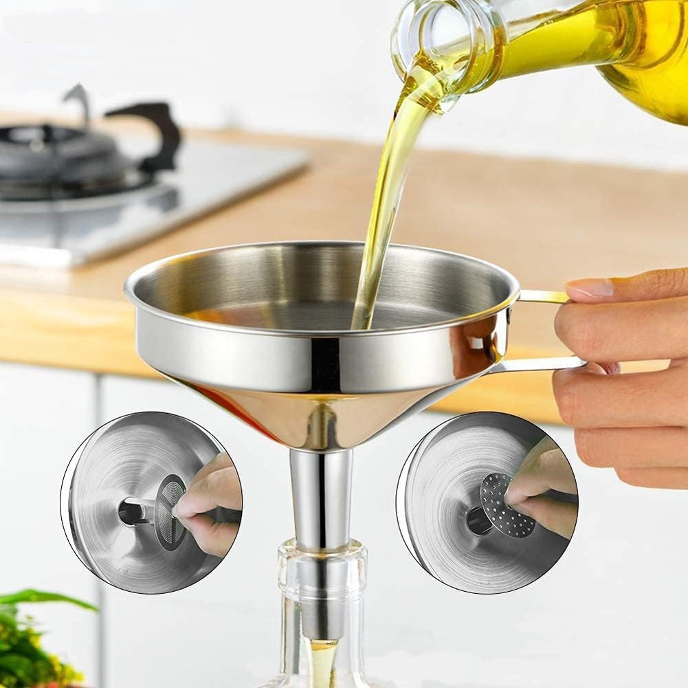 1 قطعة قمع زيت طهي من الستانلس - مراجعة Gaming Kitchen Accessories وسعره